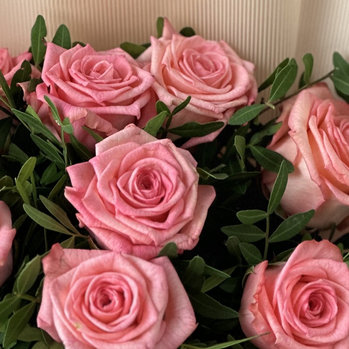 Букет из розовых роз Рассвет