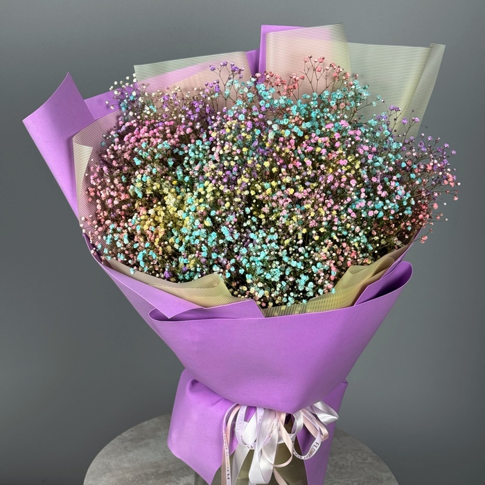 Букет из 25 цветных гипсофил
