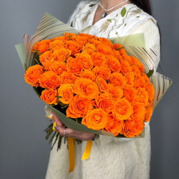 Букет из 51 оранжевой розы 50 см