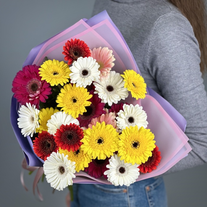 Букет из 21 гербер микс