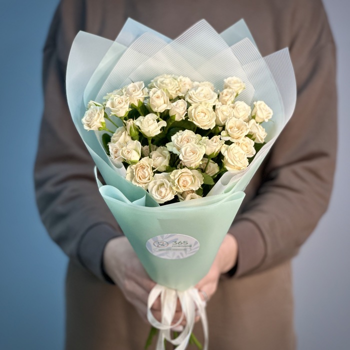 Букет из 1 кустовых кремовых роз