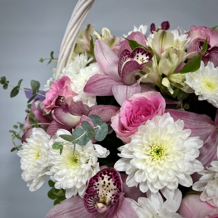 Цветы в корзине Барби