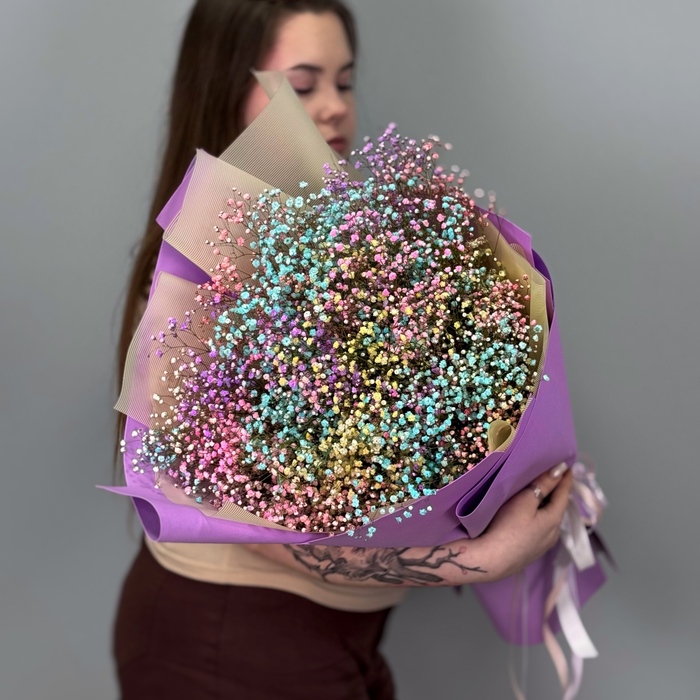 Букет из 25 цветных гипсофил