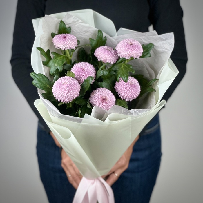 Букет из 1 сиреневых хризантем Момоко