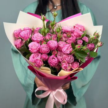 Букет кустовых пионовидных роз Бомбастик (9 шт)