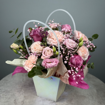 Цветы в коробке Розовая заря