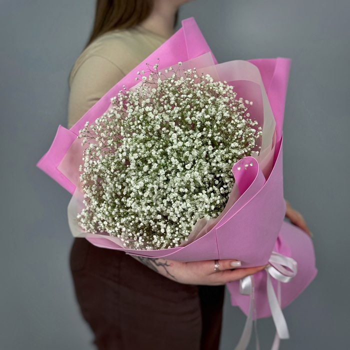 Букет из 15 белых гипсофил