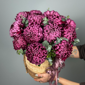 Цветы в корзине Черничное настроение