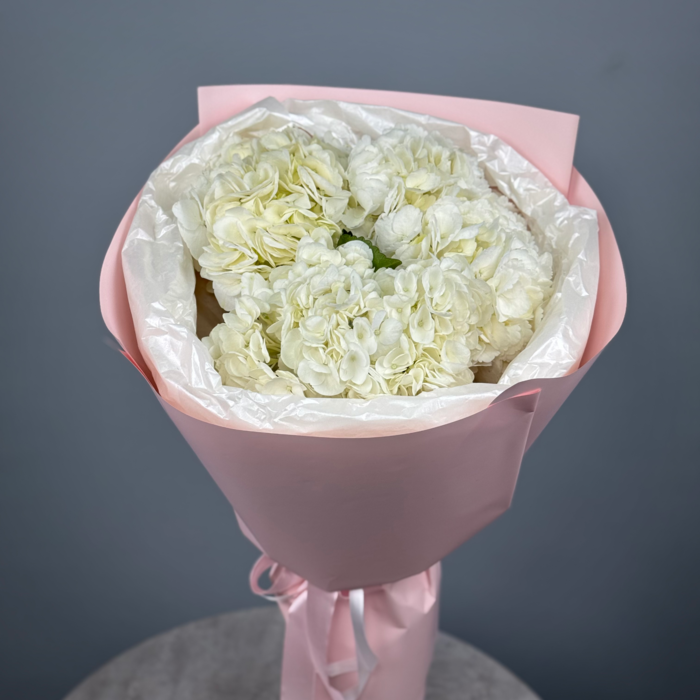 Букет из 1 белых гортензий