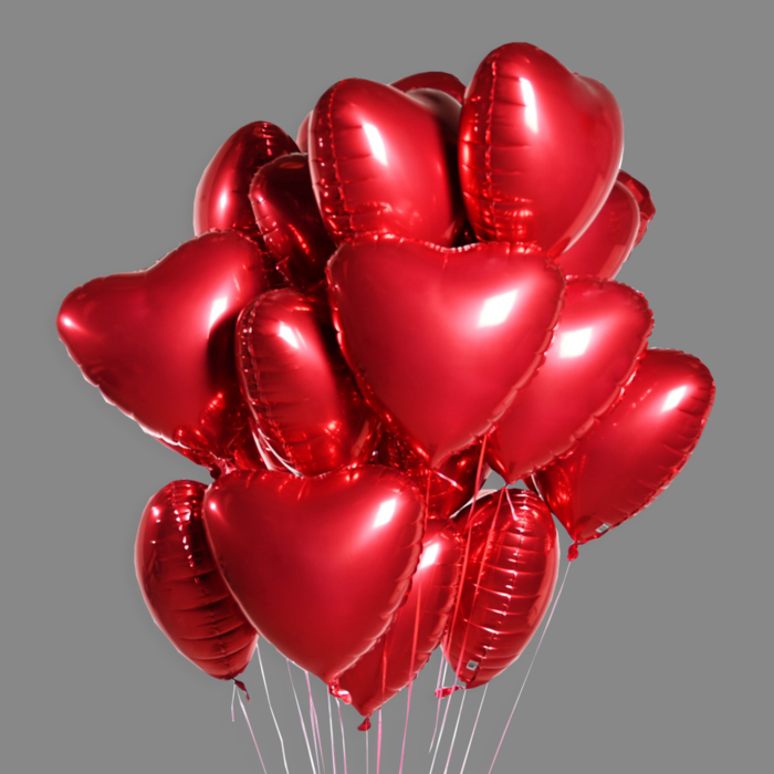 Шары фольгированные сердца (25 шт)