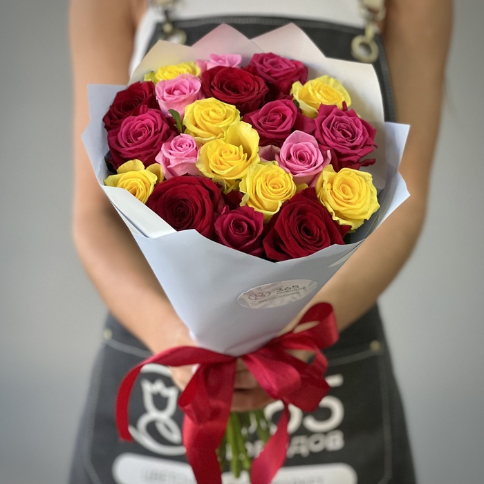 Букет из 1 яркой розы 70 см