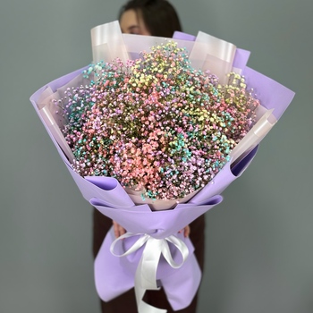 Букет из 15 цветных гипсофил